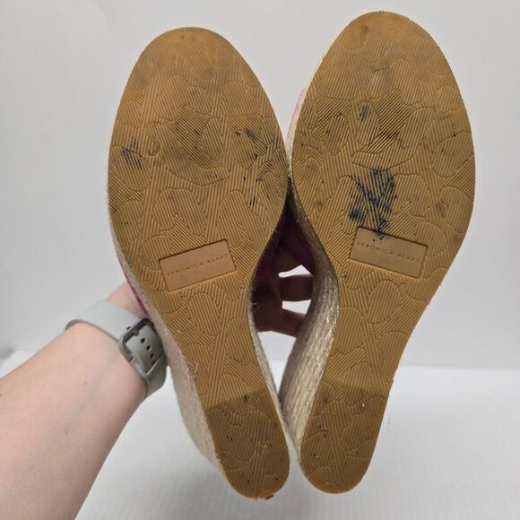 Veronica Beard Dali Platform Wedge Suede Espadrille Sandals Hot Pink Women's 10 - Picture 6 of 9